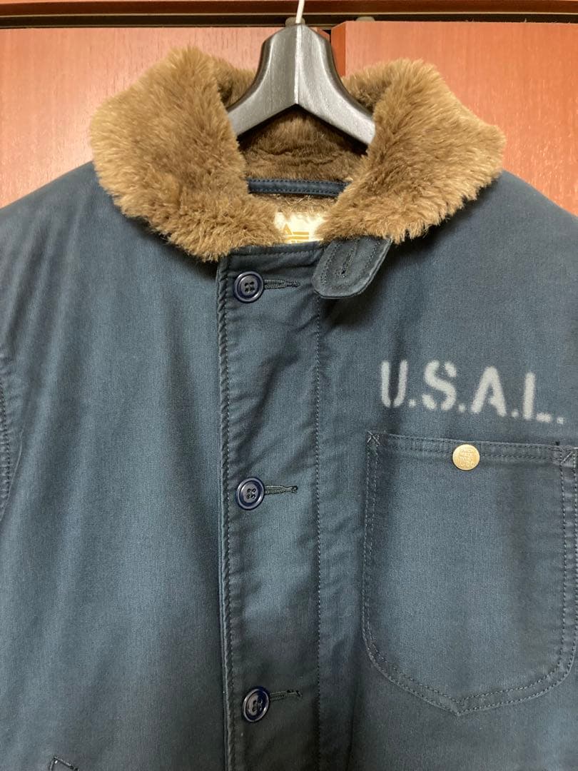 【美品】ALPHA LEE デッキジャケット N-1 ネイビー　L サイズ