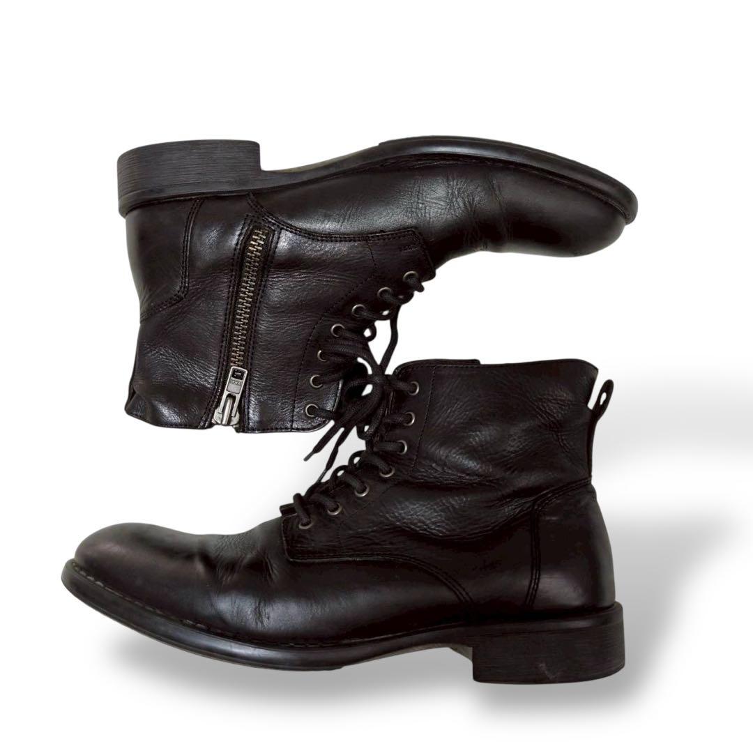 靴 00s archive real leather sidezipboots 26