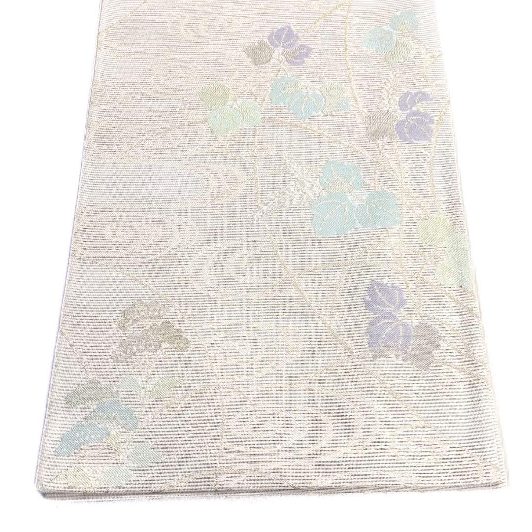 袋帯　夏用　絽　リーフ　観世水　夏着物　着物　042a d