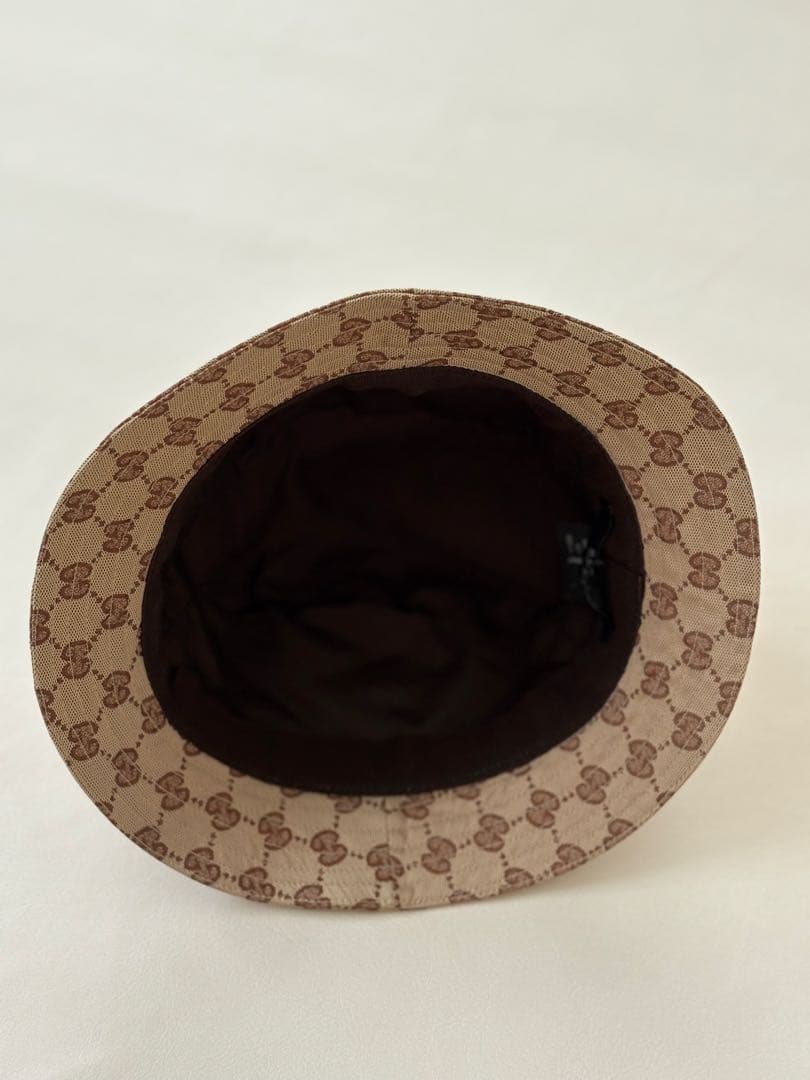 【美品】GUCCI GGキャンパス シェリーライン バケットハット