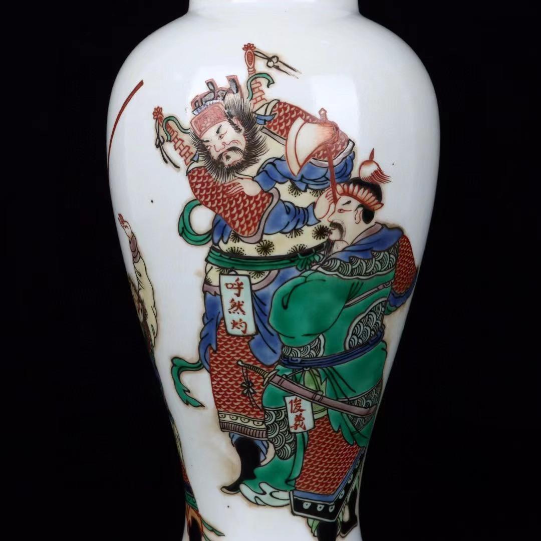 中国古美術✦清康熙紋 粉彩 人物故事紋瓶セット✦置物・花瓶・文房具・陶芸・観賞瓶