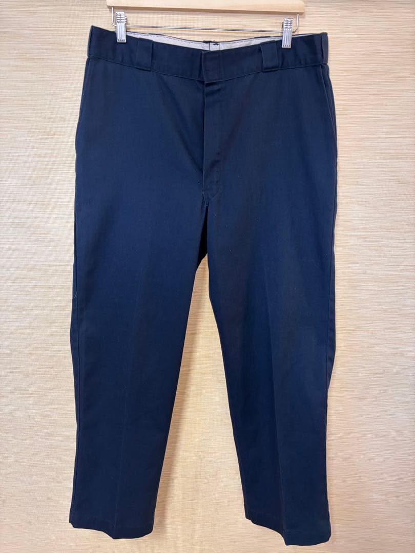 70s USA製　Dickies　チビタグ　ワークパンツ　ネイビー　タロン