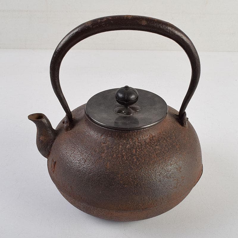 煎茶道具　釜師　菊池政光作　鉄瓶　共箱　D　R9449H