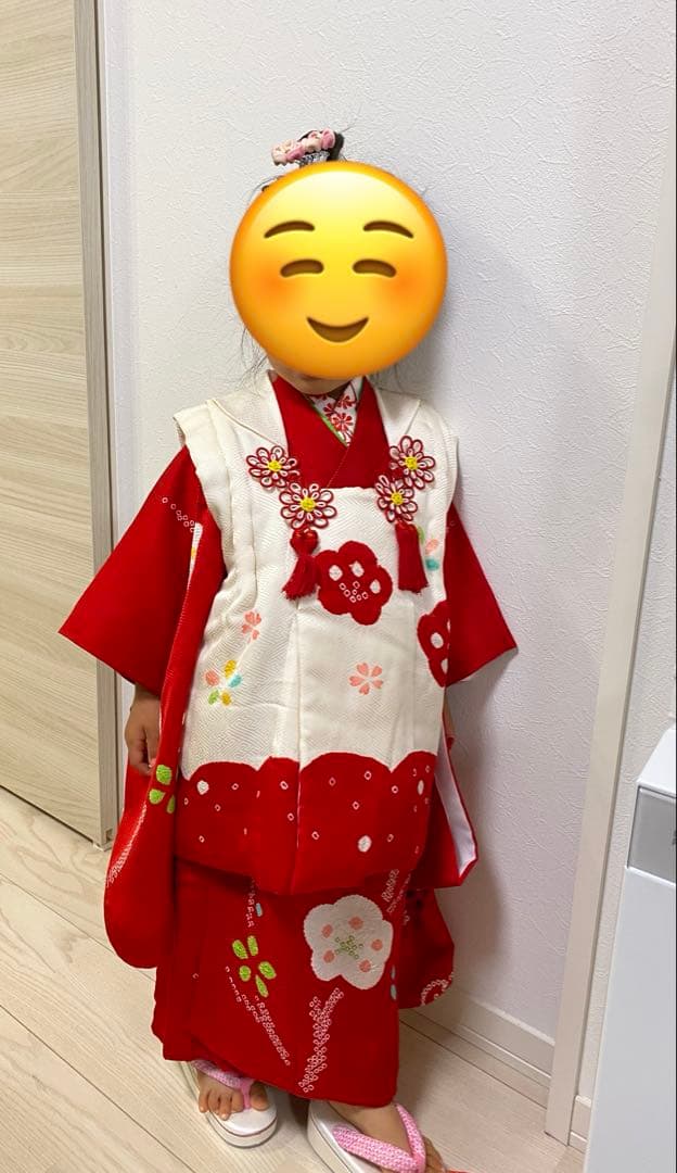 七五三　正絹　お着物　被布セット　3歳