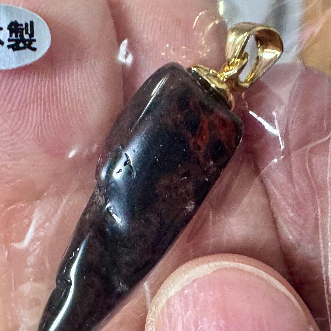【新品未使用】北海道産ヴァーミリオンオブシディアン8mmブレスレットとペントップ
