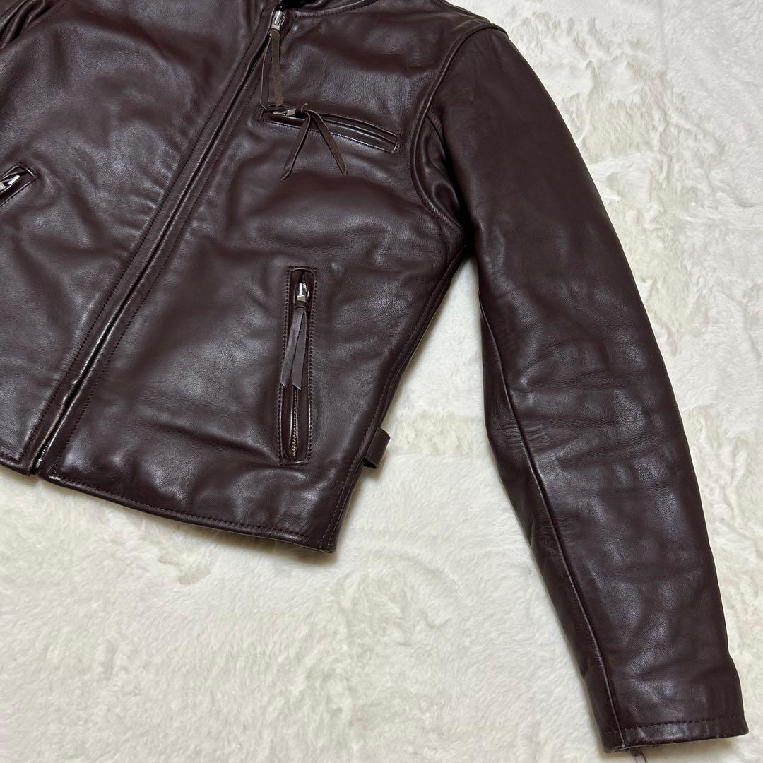 OHPLAN レザーライダースジャケット L 牛革 シングル キルティング中綿