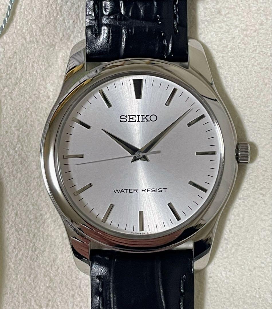 SEIKO SCXP031 シルバー文字盤 レザーベルト
