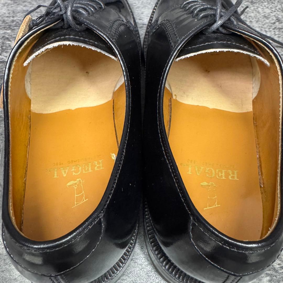 【新品未使用】REGAL プレーントゥ 2504 ガラスレザー ブラック 26