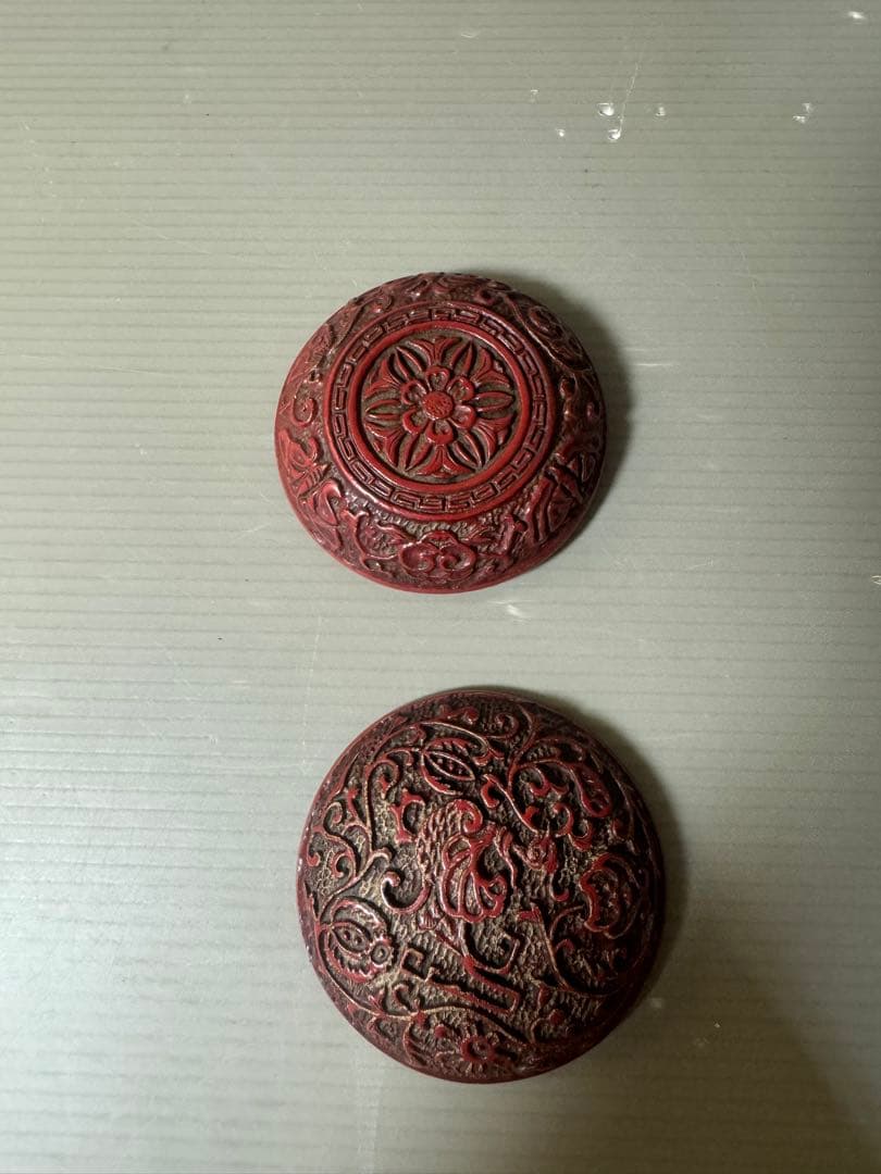 2497 唐物 時代堆朱香合  時代物