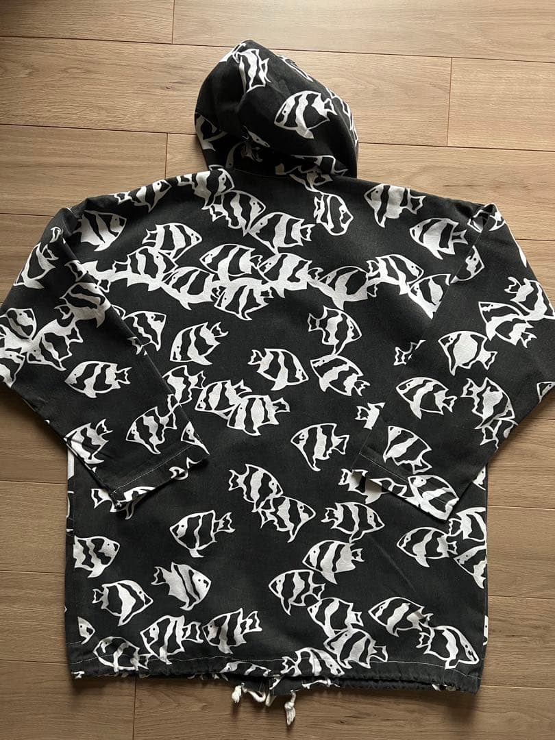 80s 90s Michigan rag ミシガンラグ 魚 総柄 usa製 L