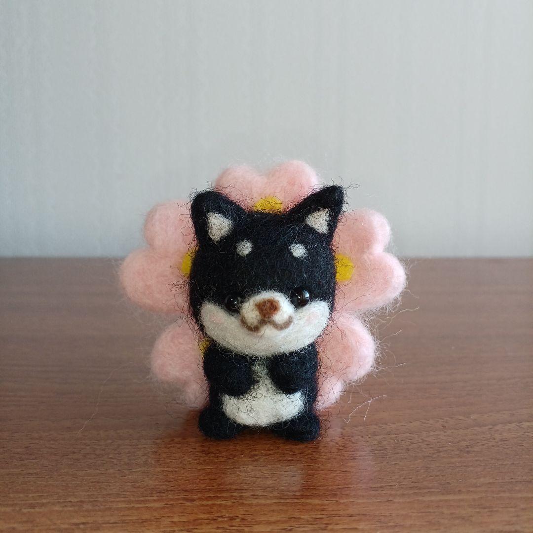 プリザーブドフラワーアレンジ ガラスドーム & 羊毛フェルト