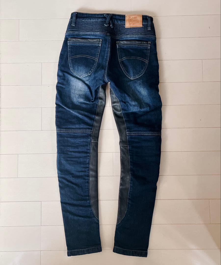 美品　デグナー レディース Mサイズ 冬用 バイク デニム 牛革 膝パッド