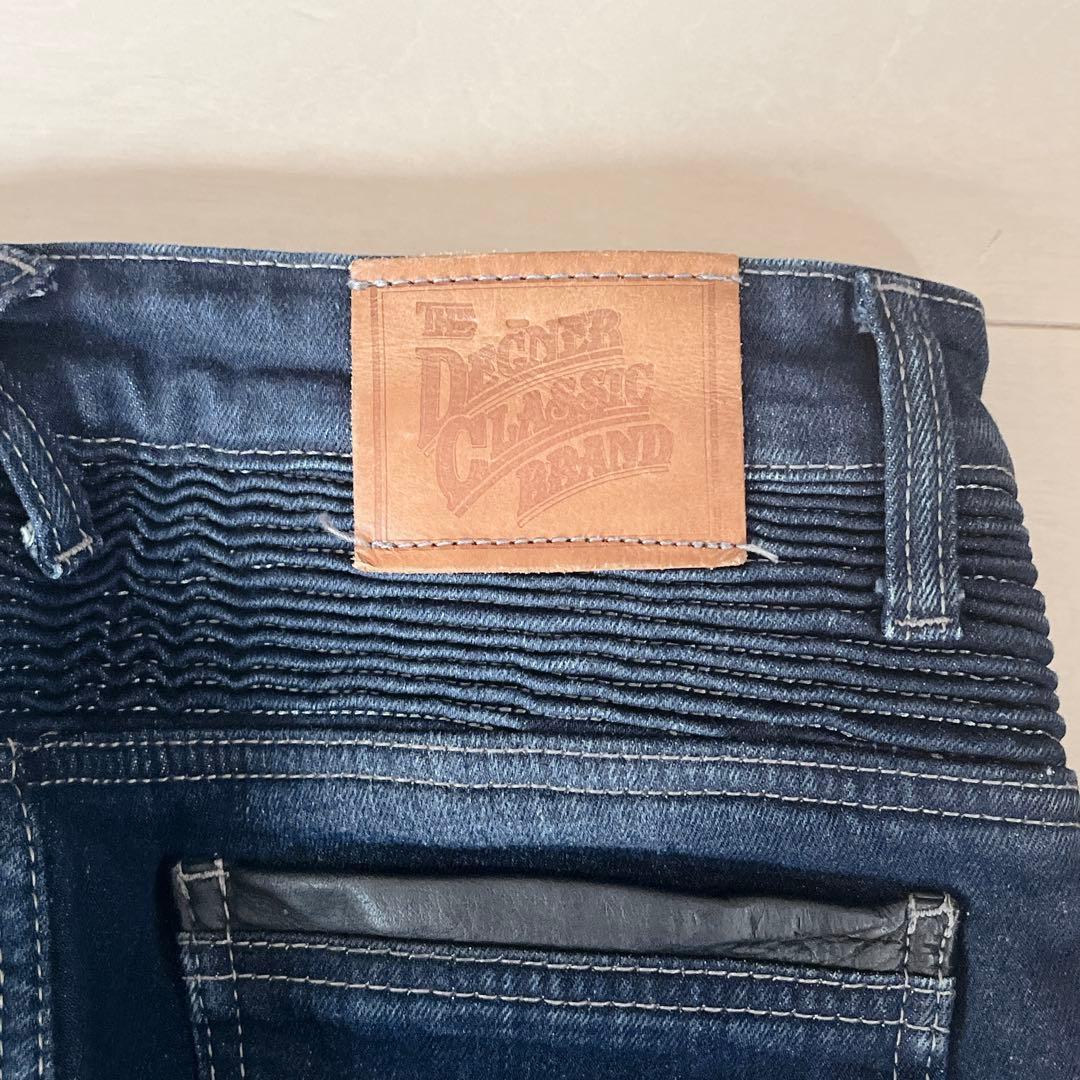 美品　デグナー レディース Mサイズ 冬用 バイク デニム 牛革 膝パッド