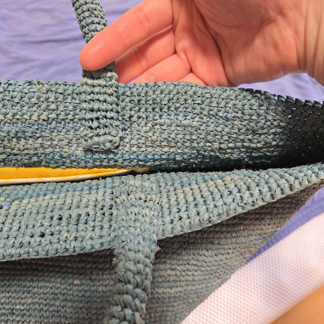 sansArcidetサンアルシデかごバッグ水色くすみブルーカゴバッグ