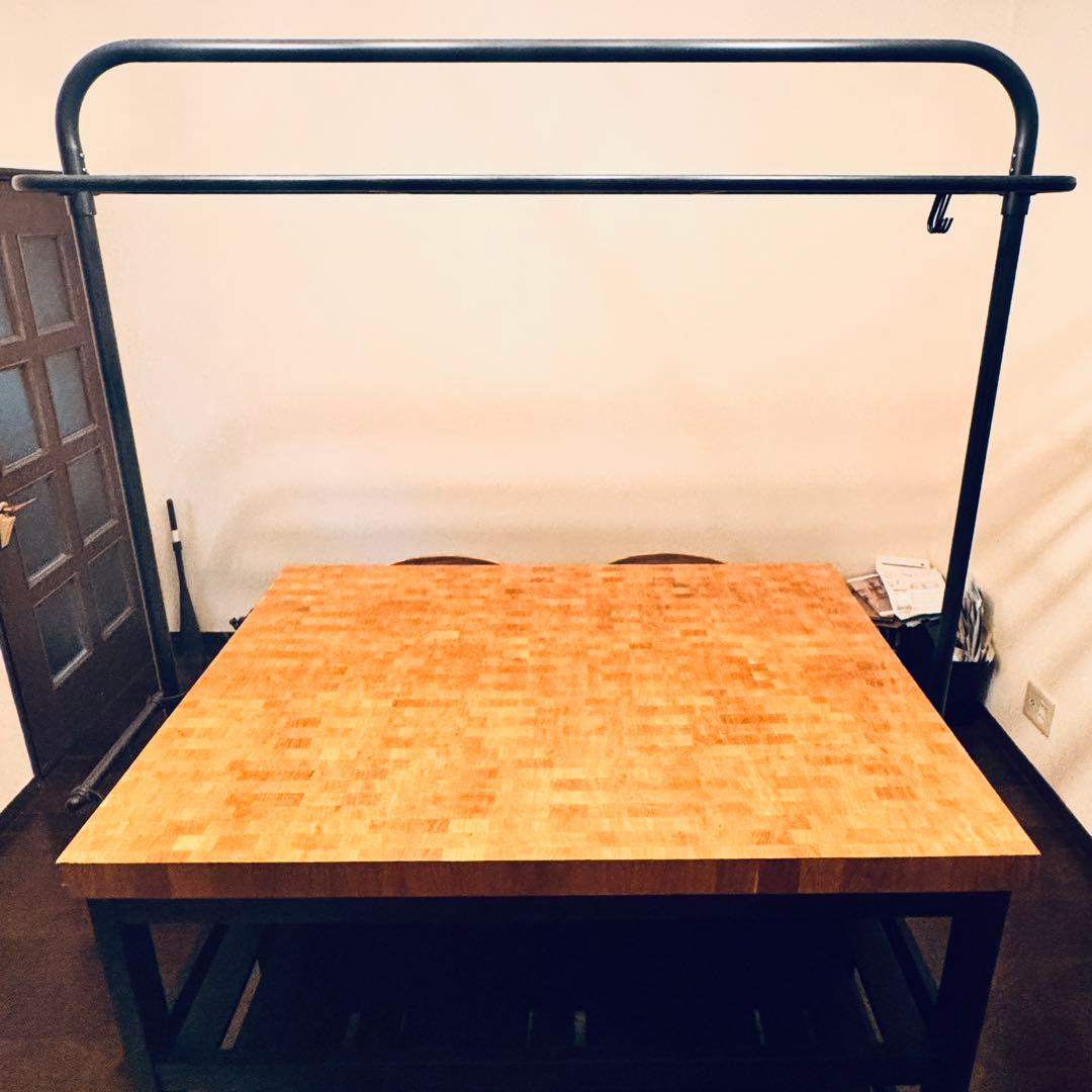 【IKEA】ヴァドホルマ アイランドキッチン ラック付き 引取限定でハイチェア有