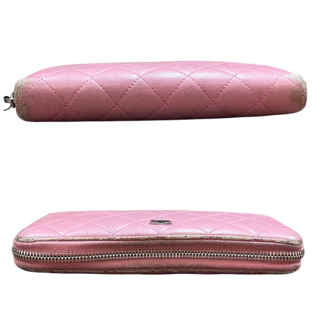 CHANEL シャネル マトラッセ ラムスキン 長財布 財布 ピンク ココマーク