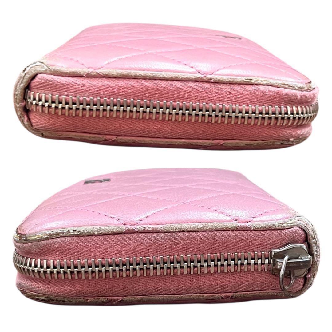 CHANEL シャネル マトラッセ ラムスキン 長財布 財布 ピンク ココマーク