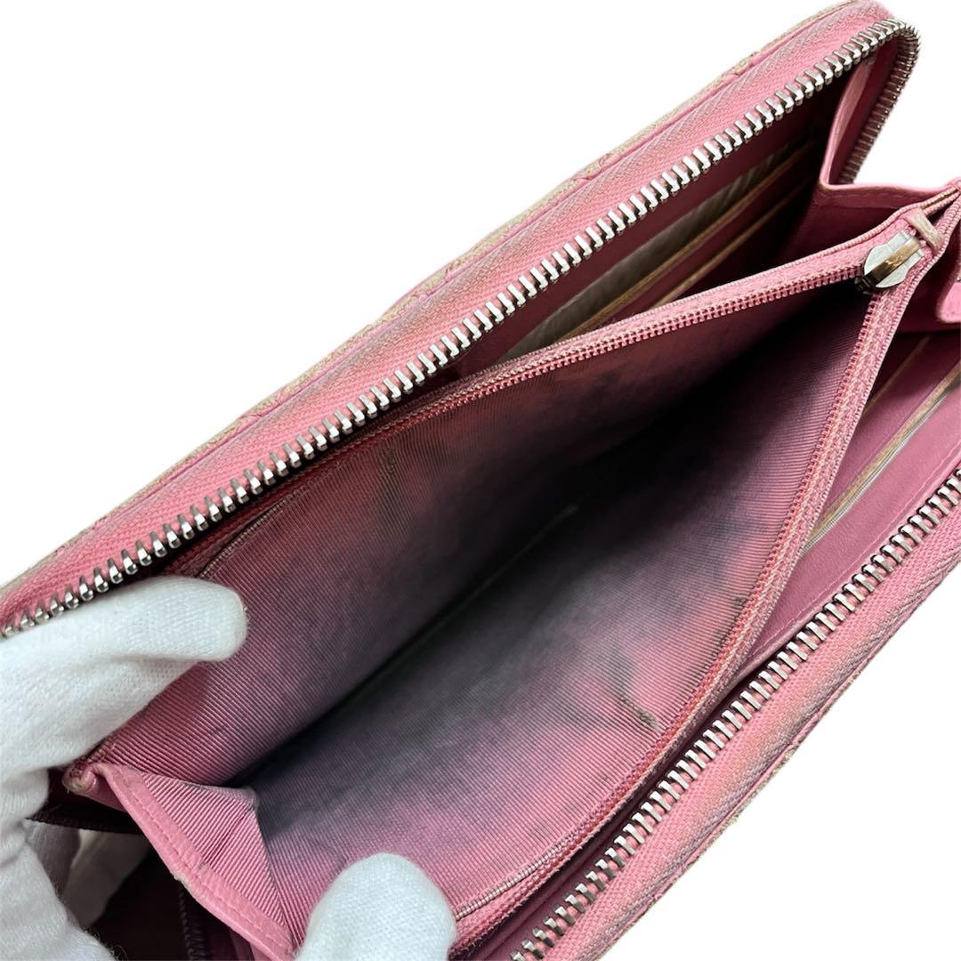 CHANEL シャネル マトラッセ ラムスキン 長財布 財布 ピンク ココマーク