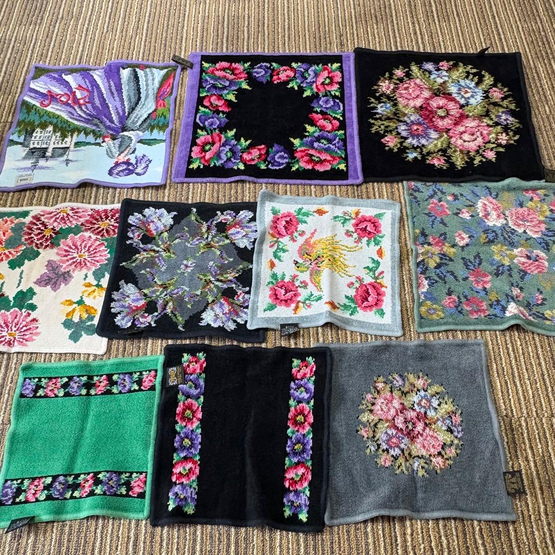 FEILER フェイラー　ハンカチタオル１０枚　シェニール織　花柄など