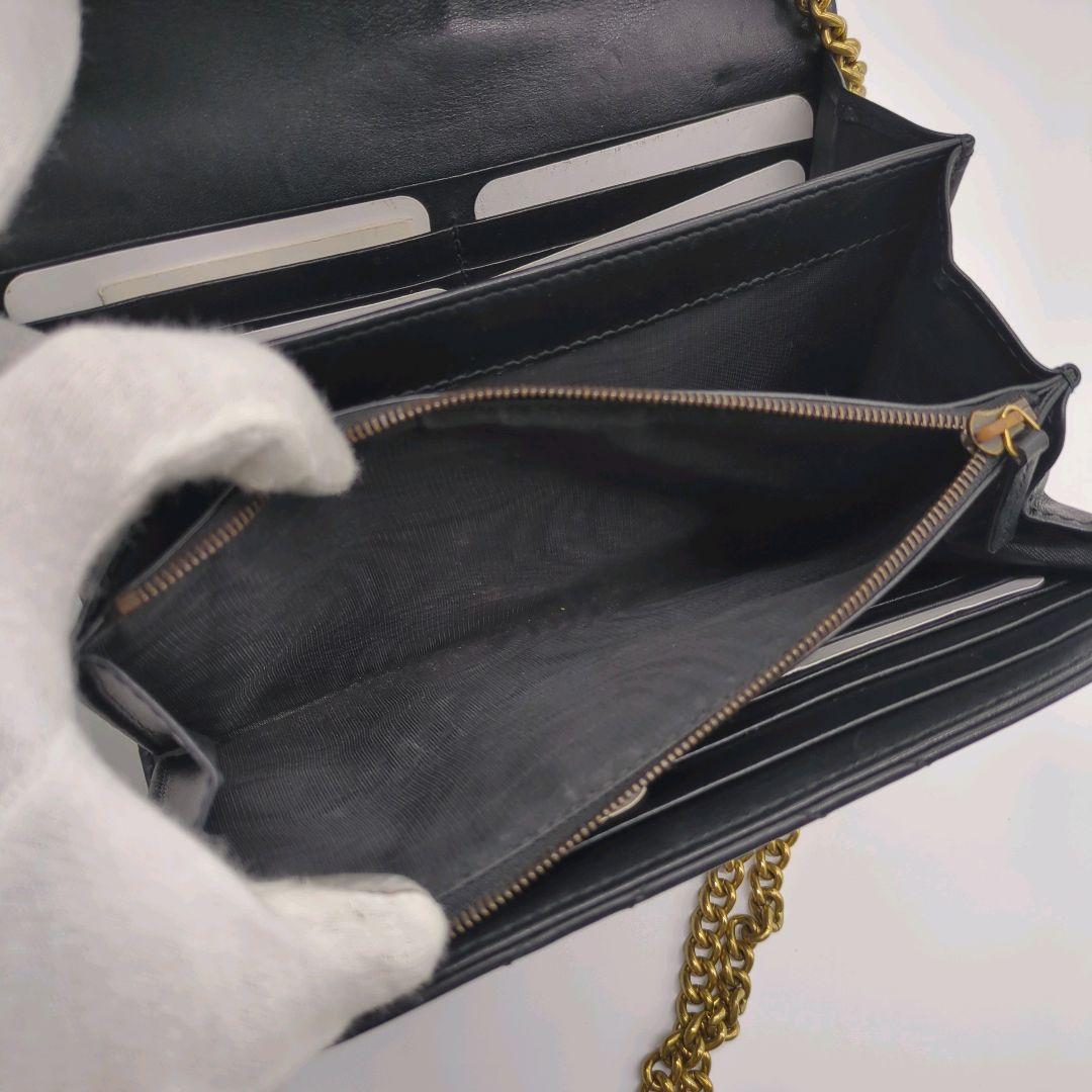 【入手困難・美品】グッチ☆チェーンウォレット GGマーモント キルティング 黒