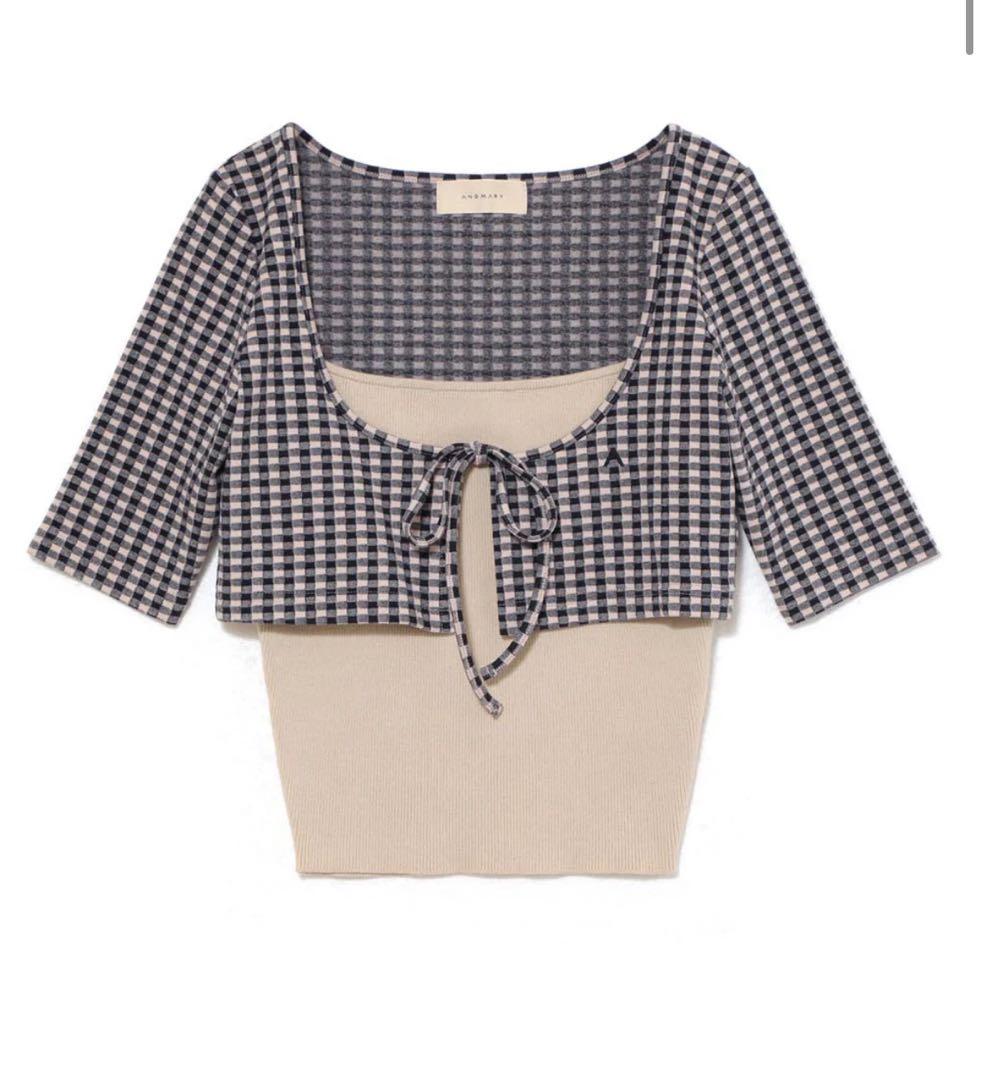 トップス andmary Ava gingham check tops