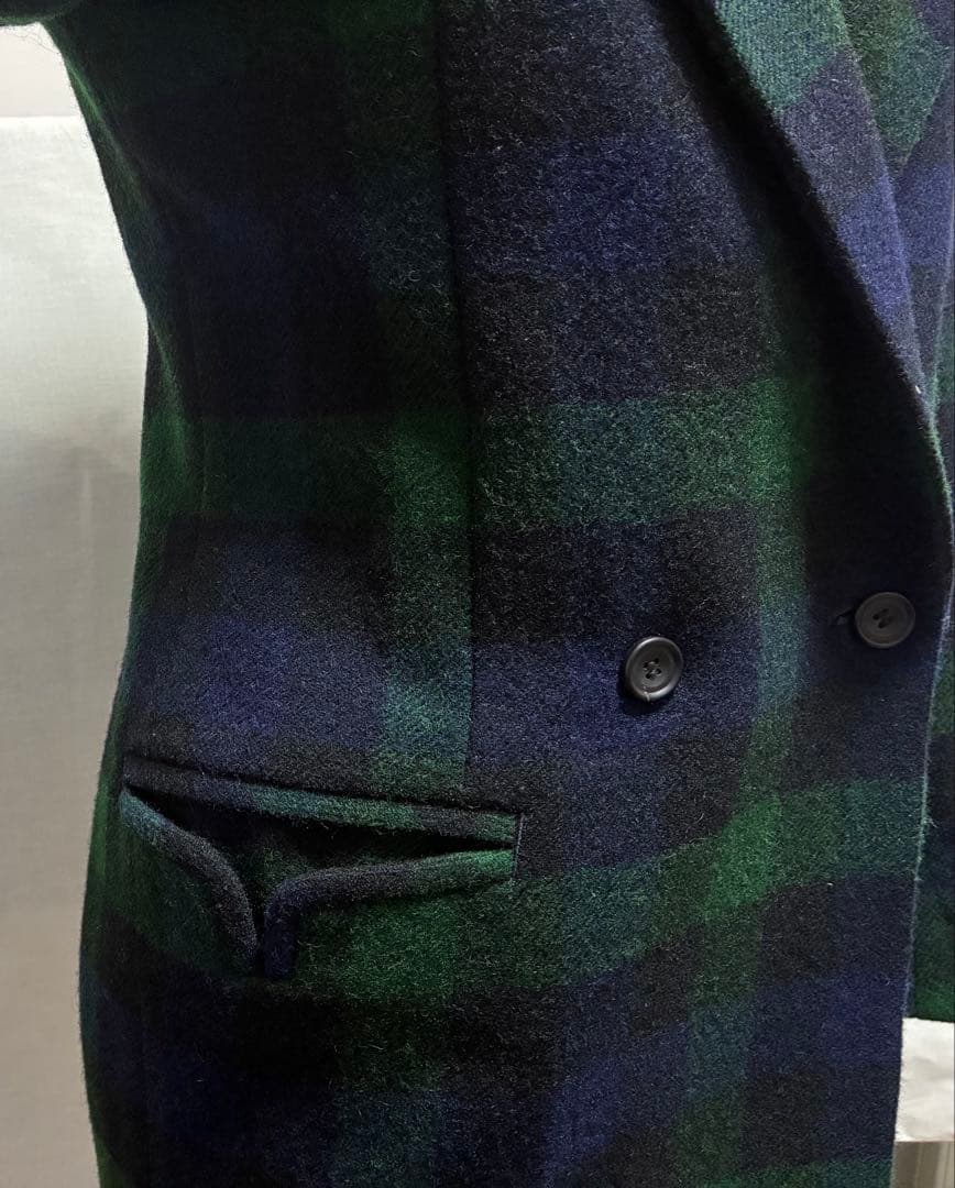 Cabanaダブルブレスト ブラックウォッチ　ウールテーラードジャケット 38