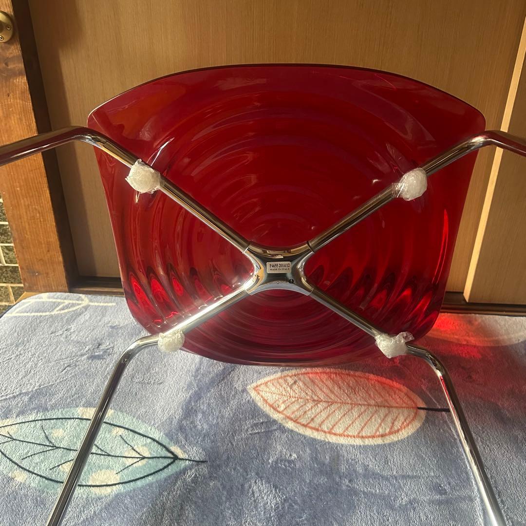 【廃盤レア】イタリア製　カリガリス L'EAU アクリルチェア 赤　ネジあり