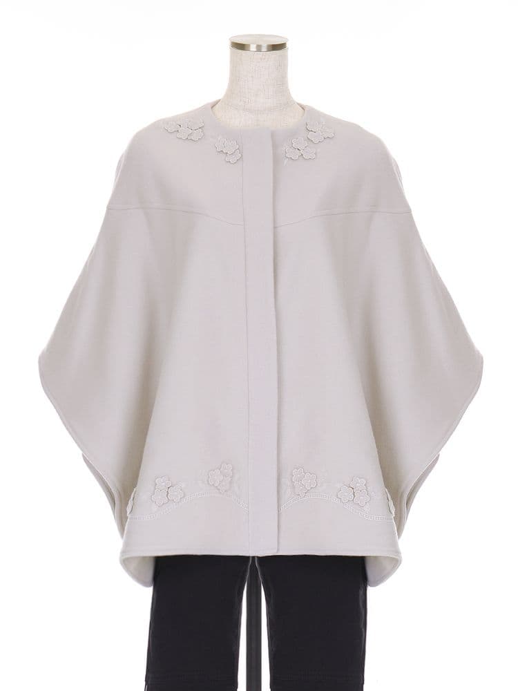 【0116-5】Chesty 刺繍ウールポンチョ