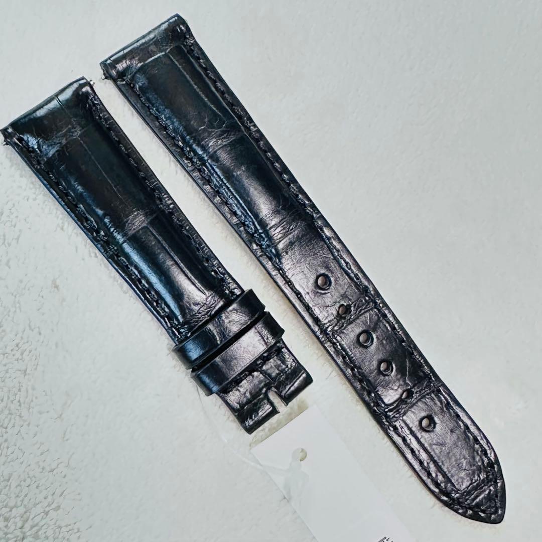 2006#19mm-16mmブラック★本物クロコダイル腕時計用ベルト★スイス製