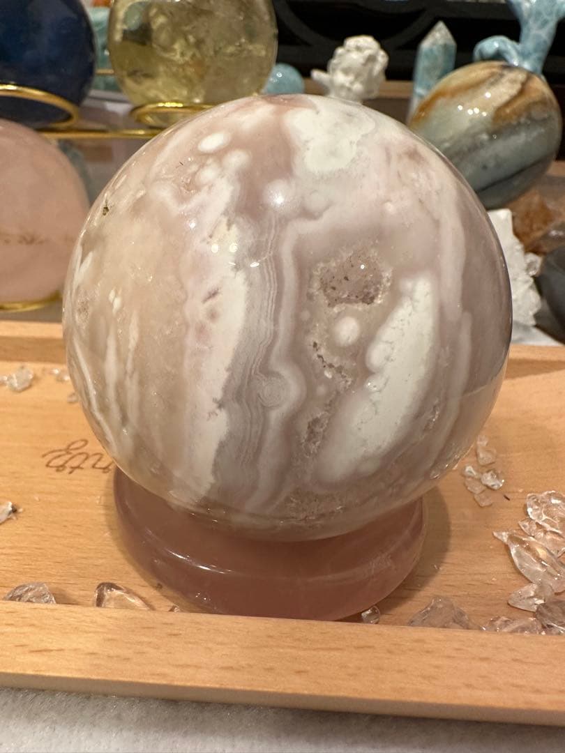 桜瑪瑙ピンクアメジストスフィアB 67.1mm