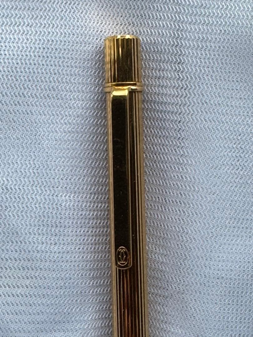 Cartierゴールド ストライプデザイン ボールペン