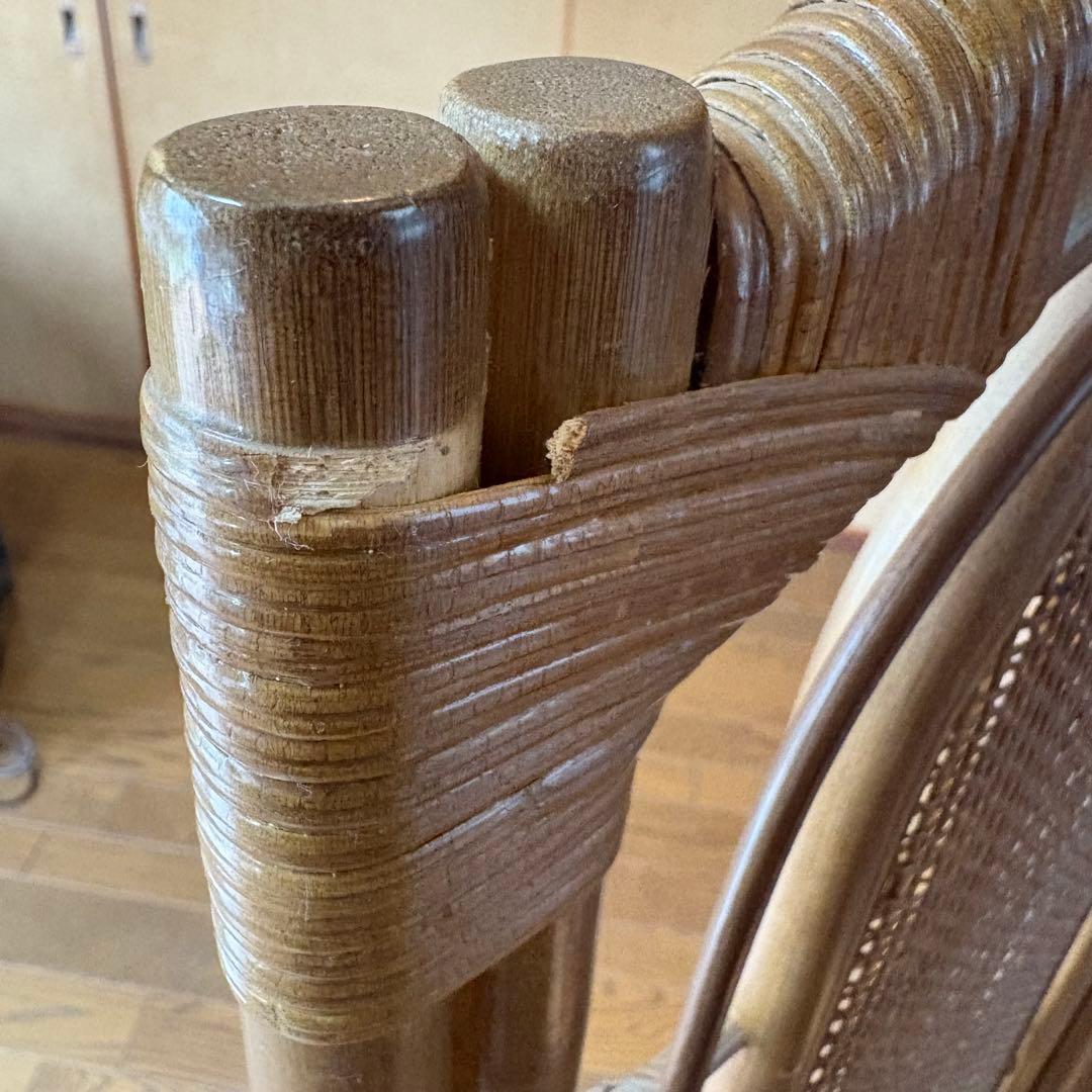 【昭和レトロ】籐 ラタン 4連・3連ペアセット　　パーテーション　間仕切り　衝立