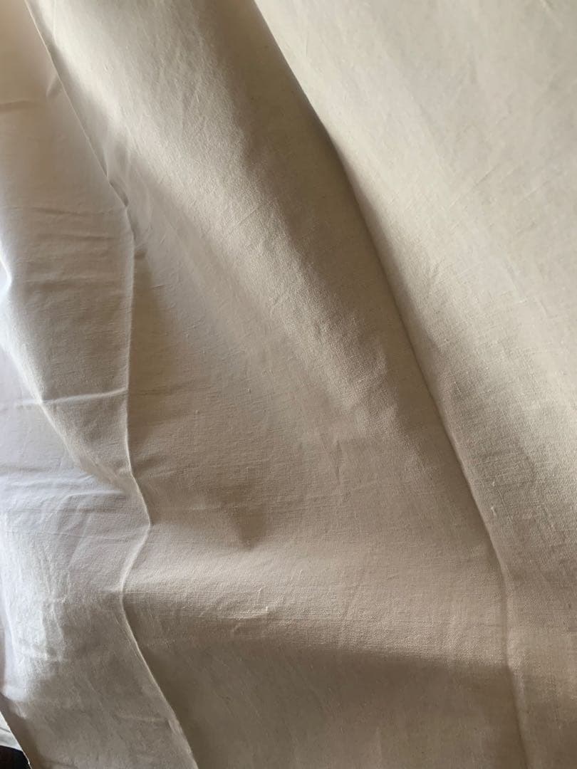 希少超大判 赤刺繍 フランスアンティーク未漂白リネン 二枚はぎ3.4x2.4m