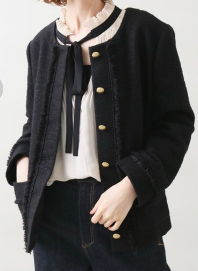 新品IENA Bouquet de L'UNE 　別注ツイードジャケット金ボタン