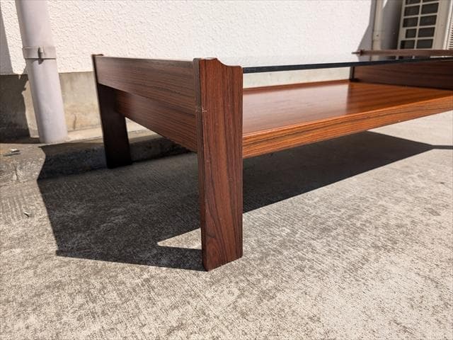 ヴィンテージ｜日田工芸｜スモークガラストップ｜センターテーブル｜