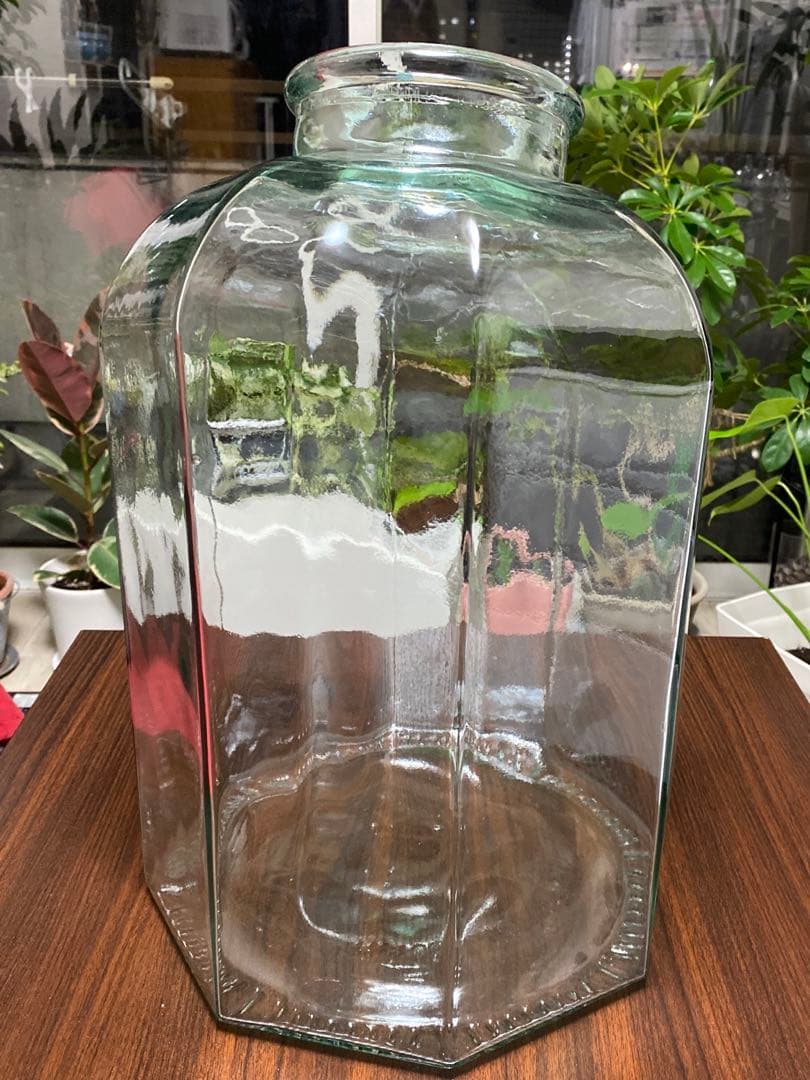 ガラス瓶　花瓶　デミジョン　特大　　　　　　　イタリア製　気泡　バブル　容器