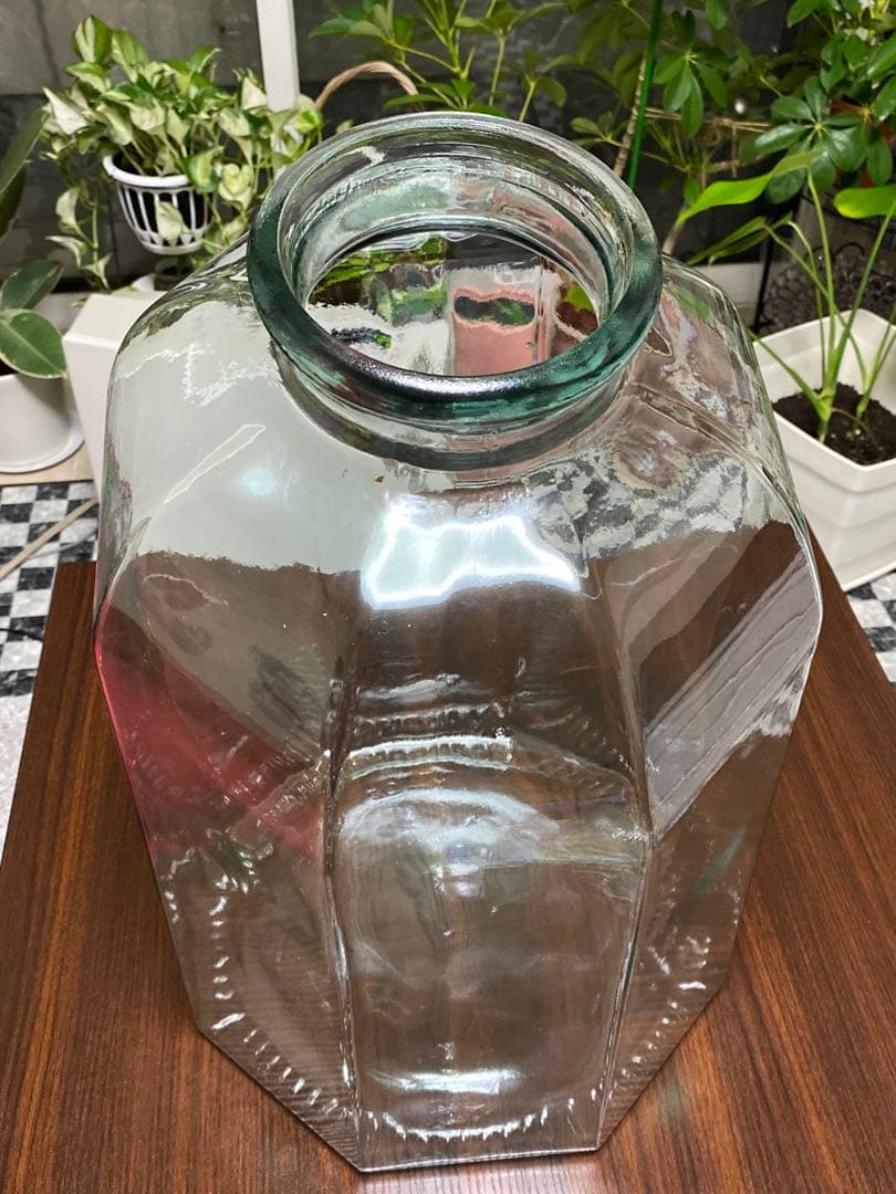 ガラス瓶　花瓶　デミジョン　特大　　　　　　　イタリア製　気泡　バブル　容器