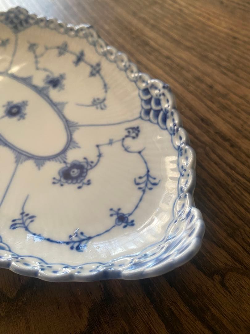 ロイヤルコペンハーゲン ブルーフルーテッド ハーフレース ピックルディッシュ