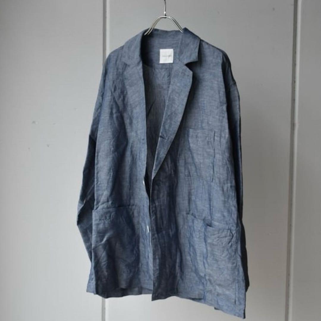 2024SS美品✨TOUJOURS インディゴ コットンリネンアトリエジャケット
