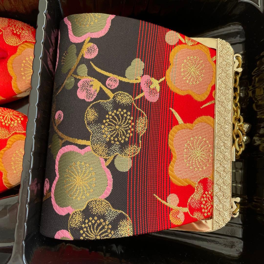 七五三セット　祝帯ペアセット　中サイズ　赤金黒　箱入り 美やび