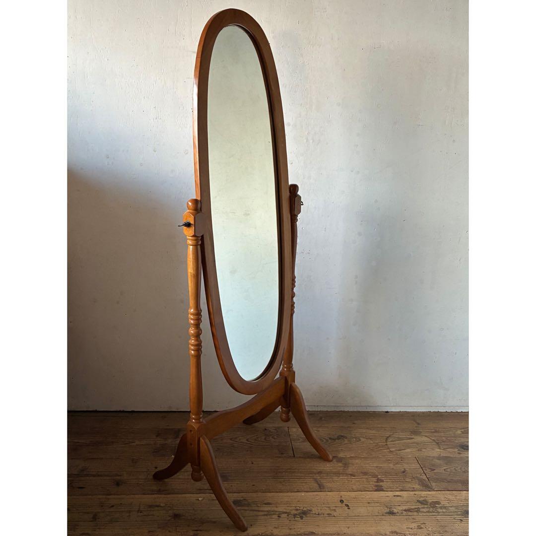 ヴィンテージ 姿見 オーバル スタンドミラー アンティーク
