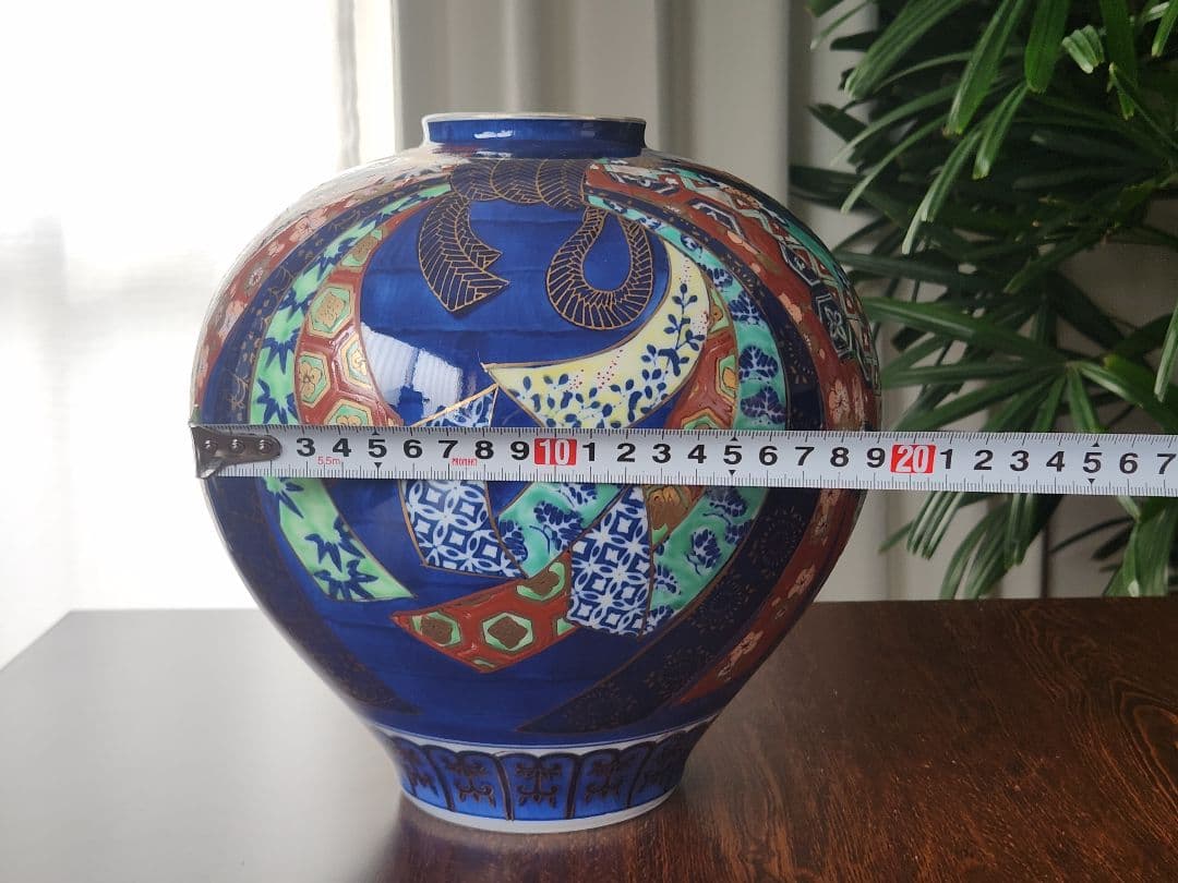 古伊万里　花瓶　壺　有田焼　GOLDIMARI　結び　金襴手　骨董　伊万里焼