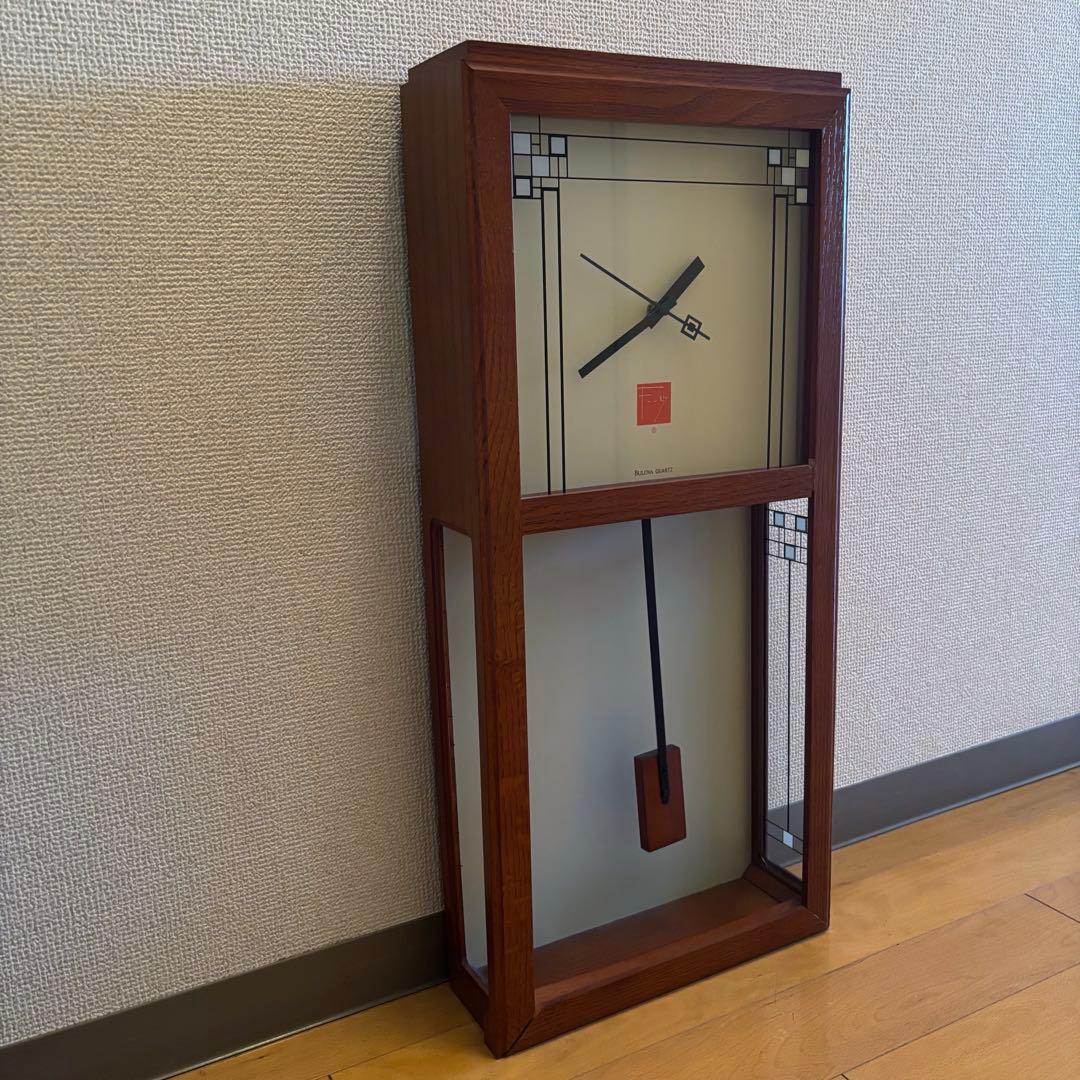 フランクロイドライト掛け時計 時報 BULOVA マントル時計 振り子時計