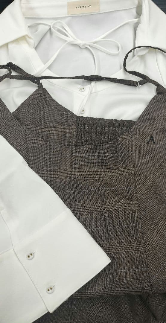 アンドマリー　Betty layered check dress