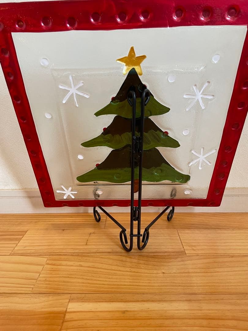 クリスマス　ガラスプレート