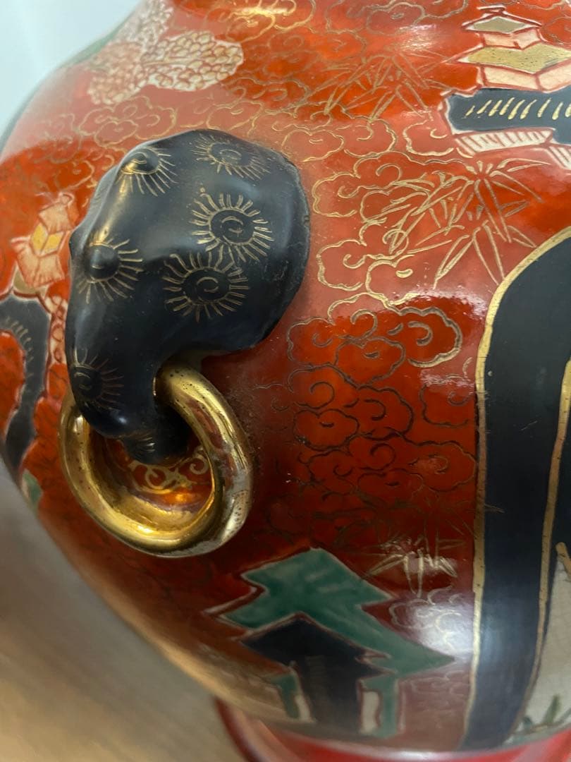 古伊万里　金蘭手様式大花瓶　花器　置物