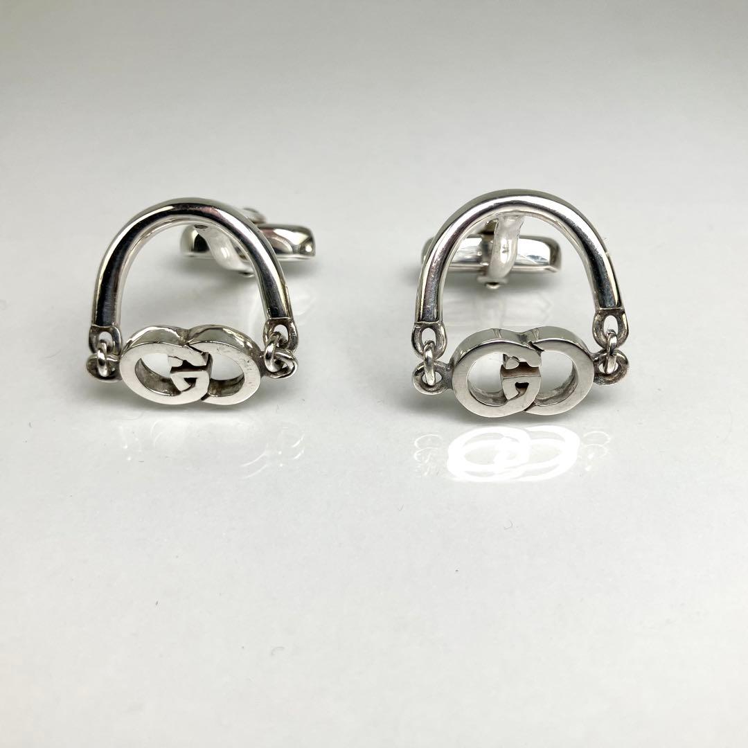 GUCCI グッチ　カフス　カフリンクス　インターロッキング　シルバー925