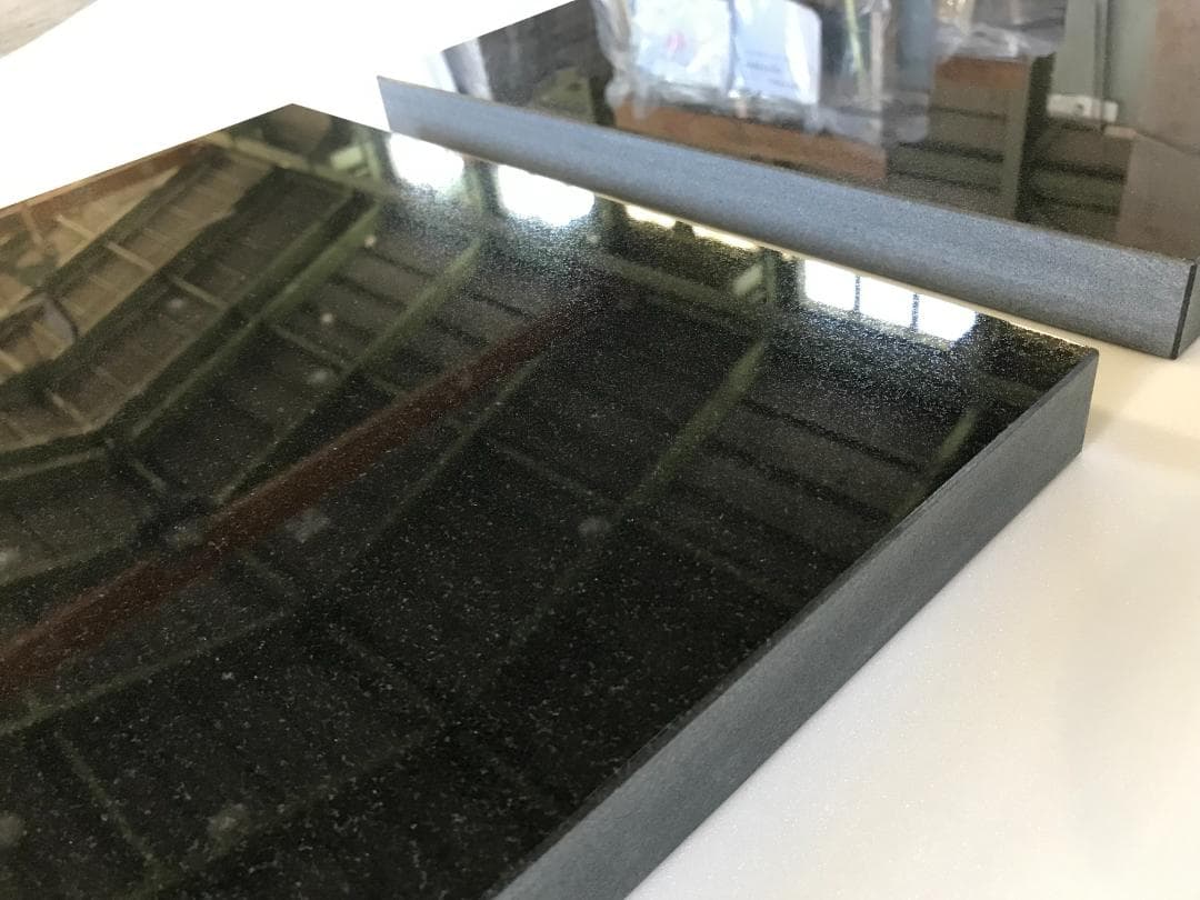 天然黒御影石 山西黒 オーディオボード●350×275×25● 2枚　ペア