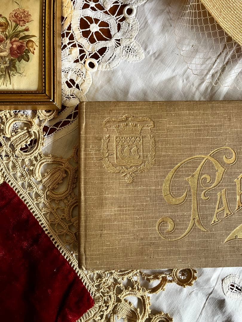 ◆フランスアンティーク1900年初頭パリ写真集ノートルダムルーヴル紙ものアルバム