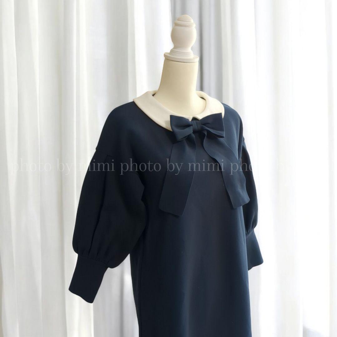 M'S GRACY*カタログ掲載*白襟付きニットワンピース